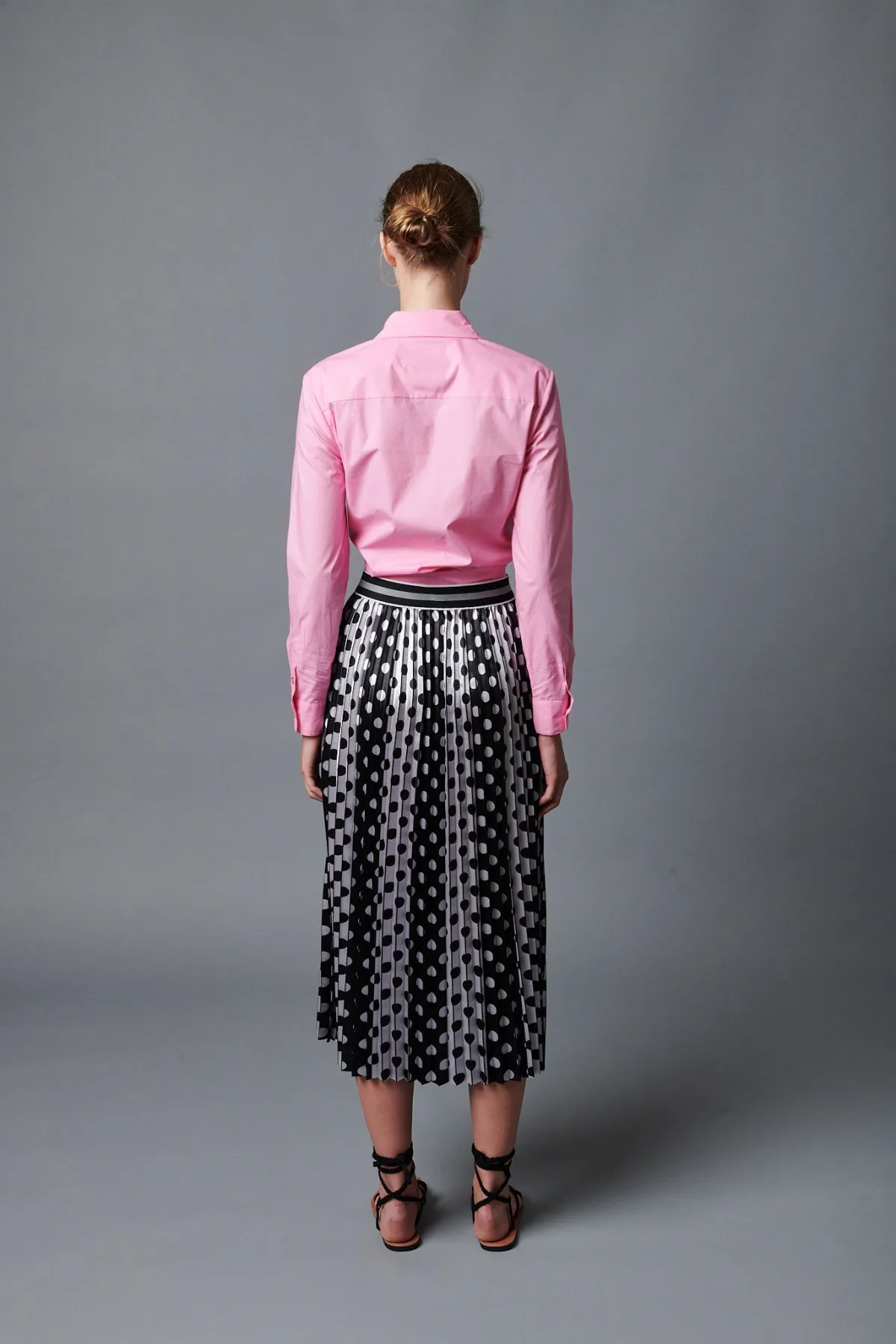 Stripish Dots Pleated Skirt