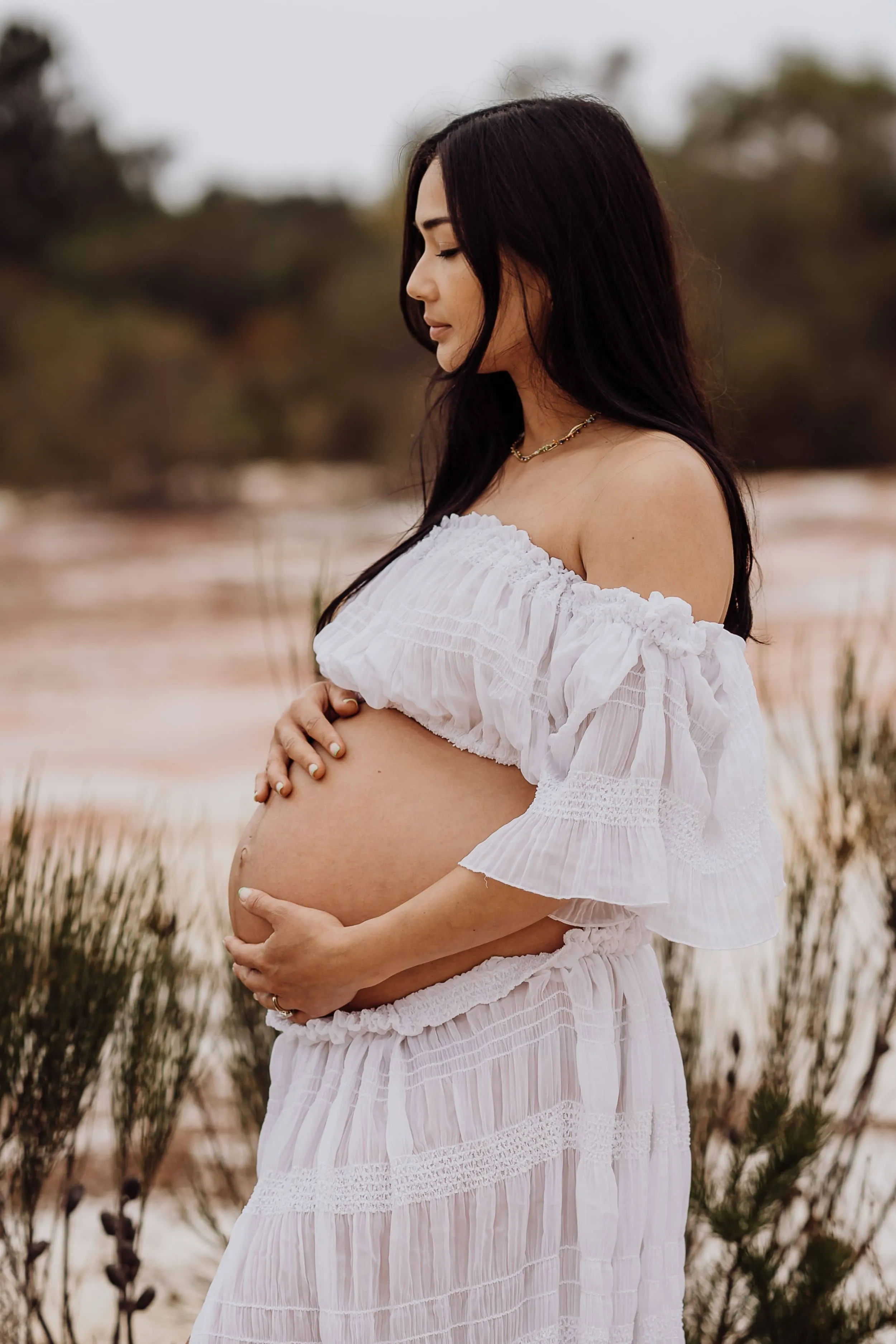 White Lotus Tulle Maxi Two Piece Set