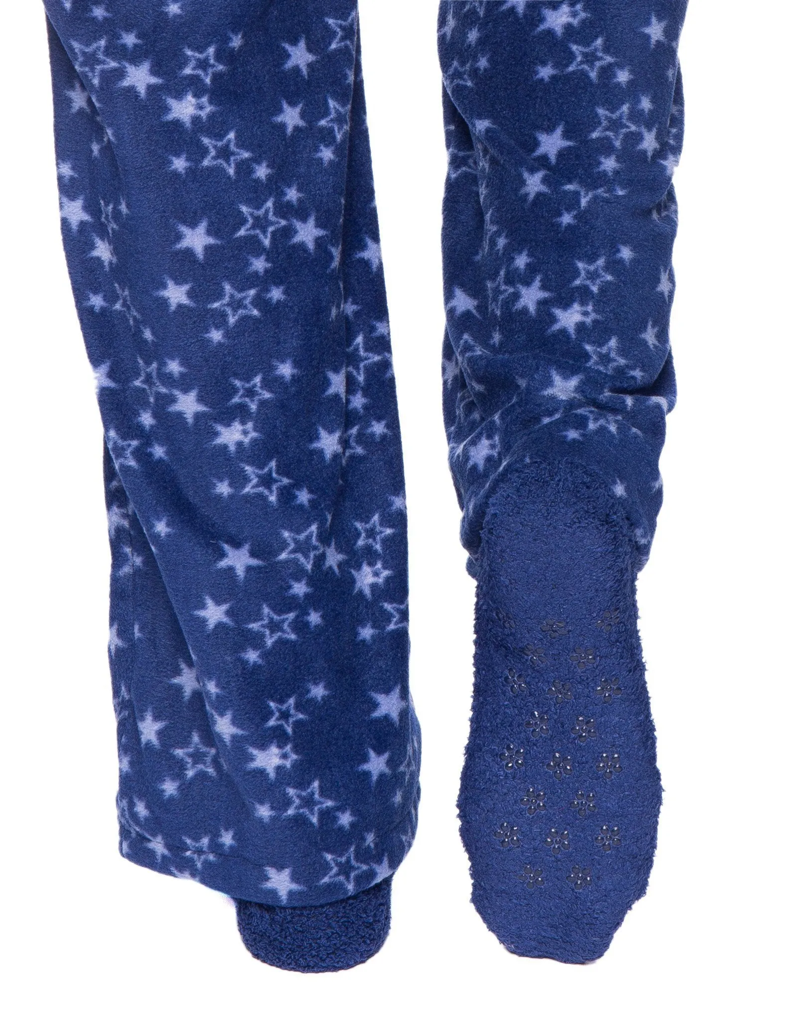 Womens Microfleece Lounge/Sleep Pants - Starry Nights Blue