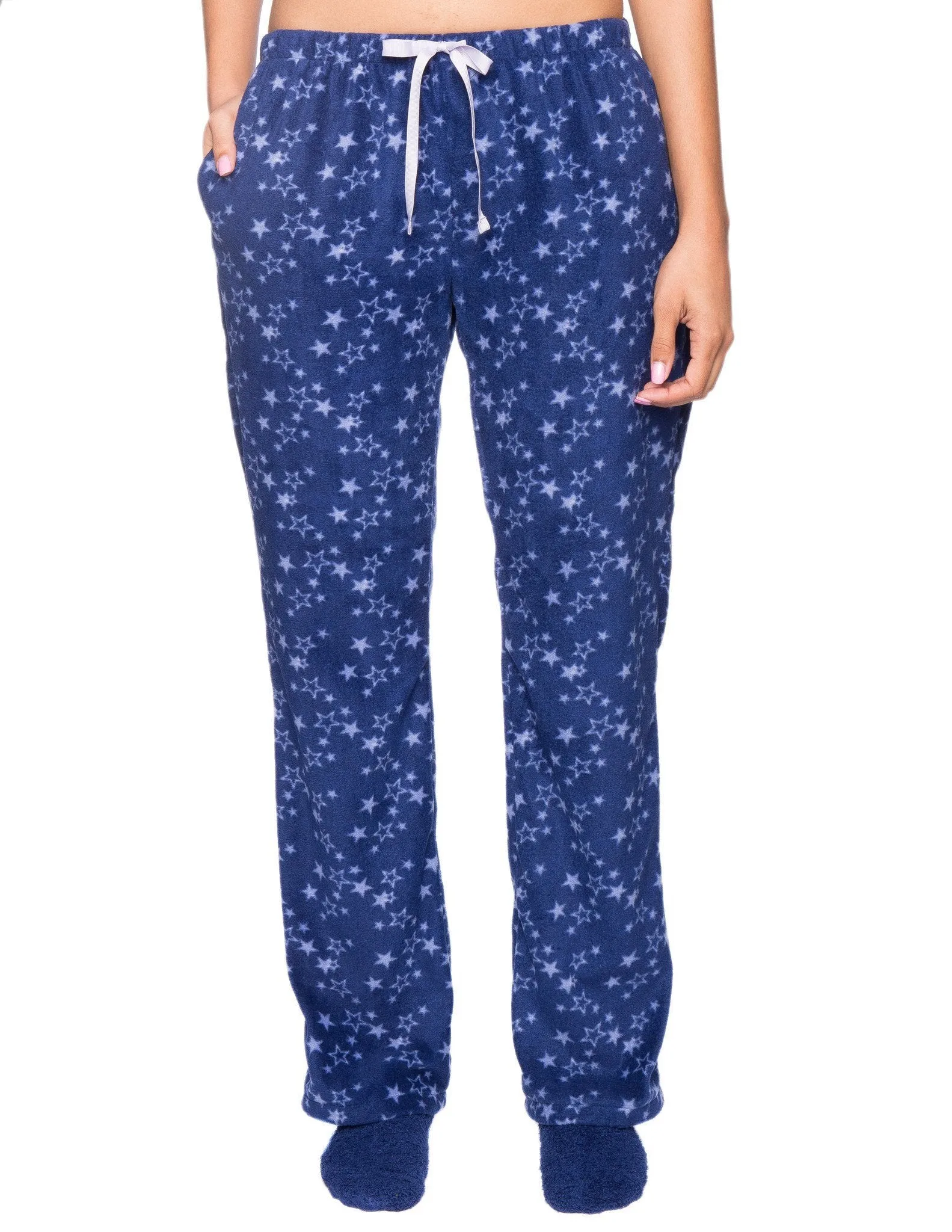 Womens Microfleece Lounge/Sleep Pants - Starry Nights Blue