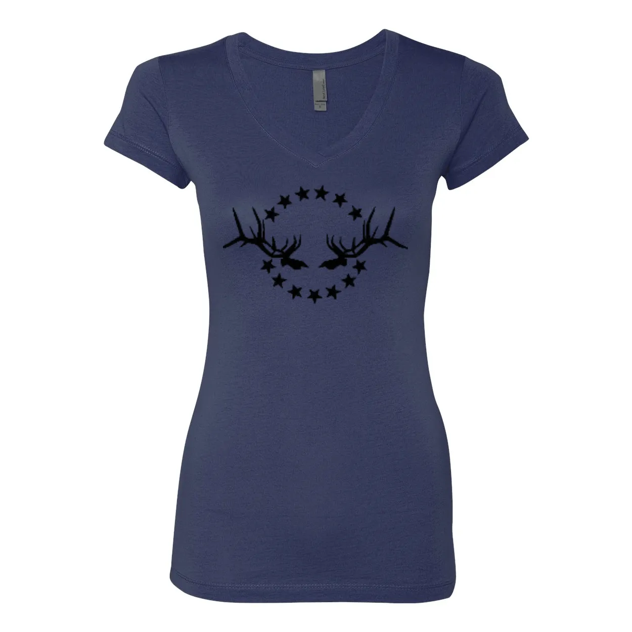 Women's V-Neck T-Shirt: Simple Black Logo