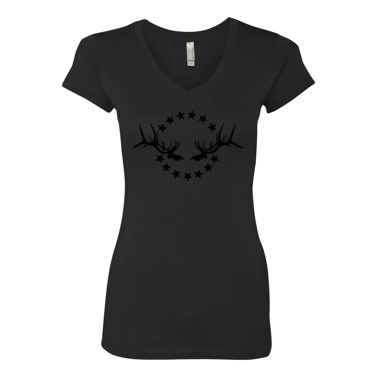 Women's V-Neck T-Shirt: Simple Black Logo