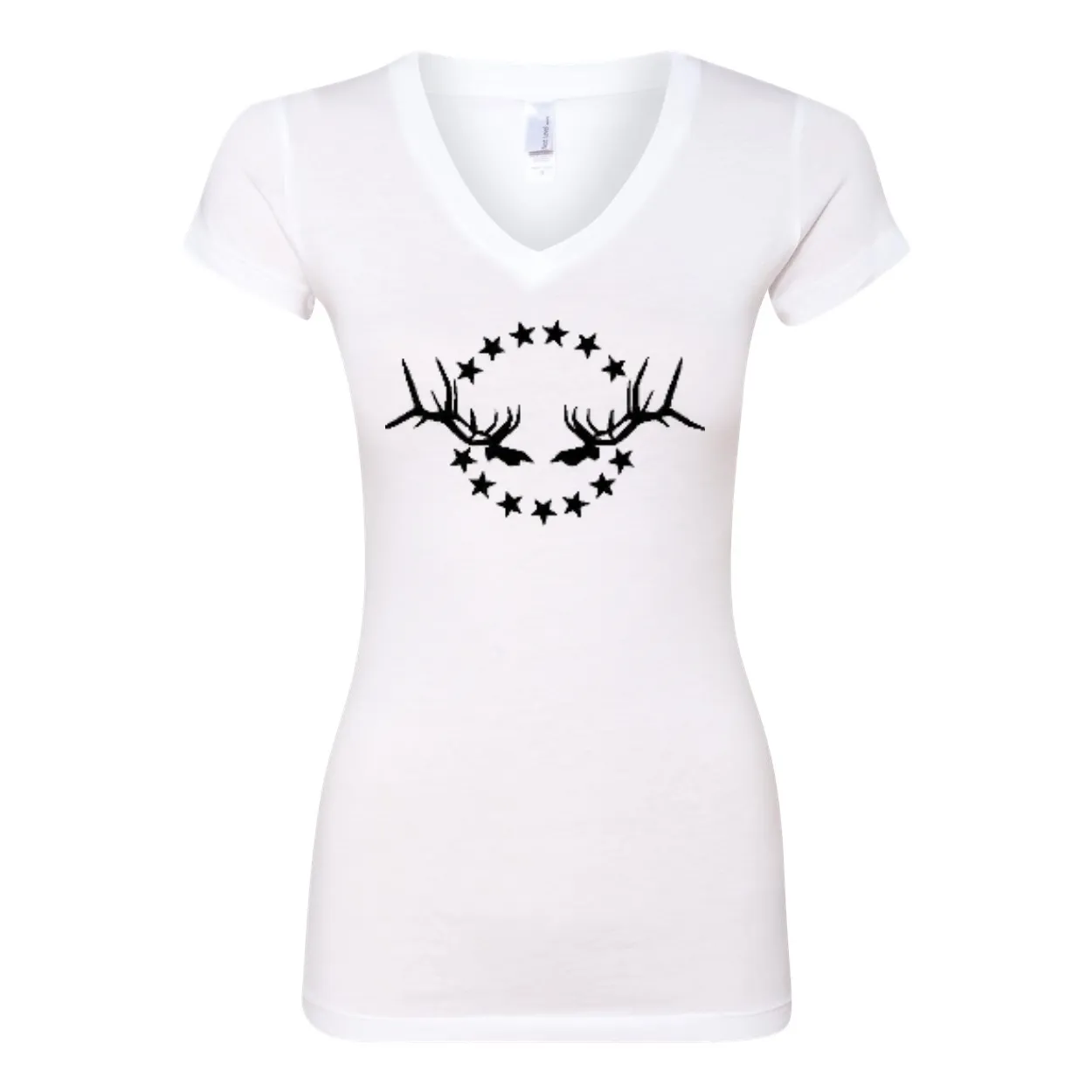 Women's V-Neck T-Shirt: Simple Black Logo