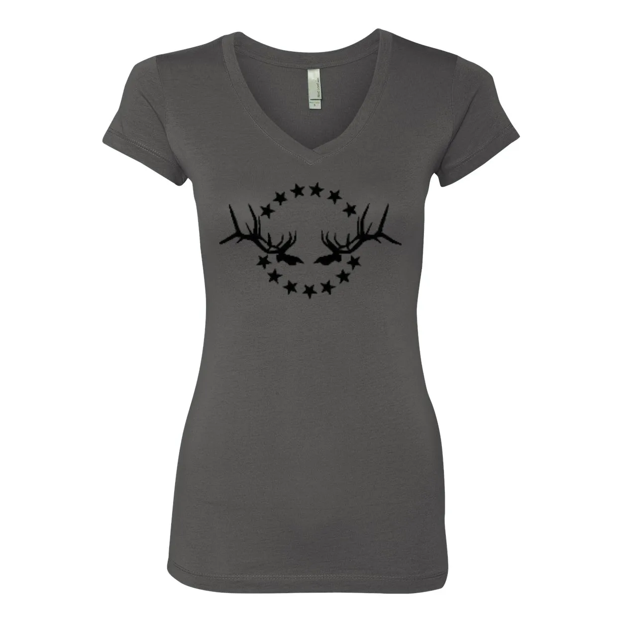 Women's V-Neck T-Shirt: Simple Black Logo