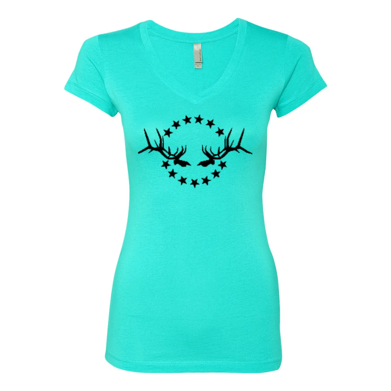 Women's V-Neck T-Shirt: Simple Black Logo