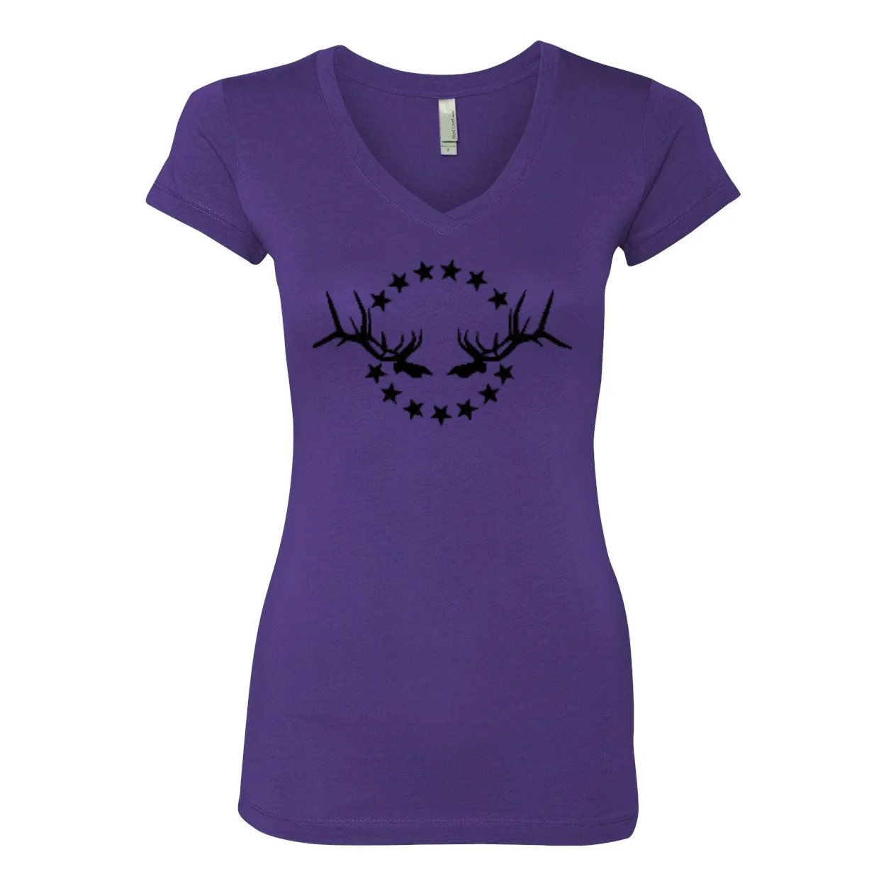 Women's V-Neck T-Shirt: Simple Black Logo