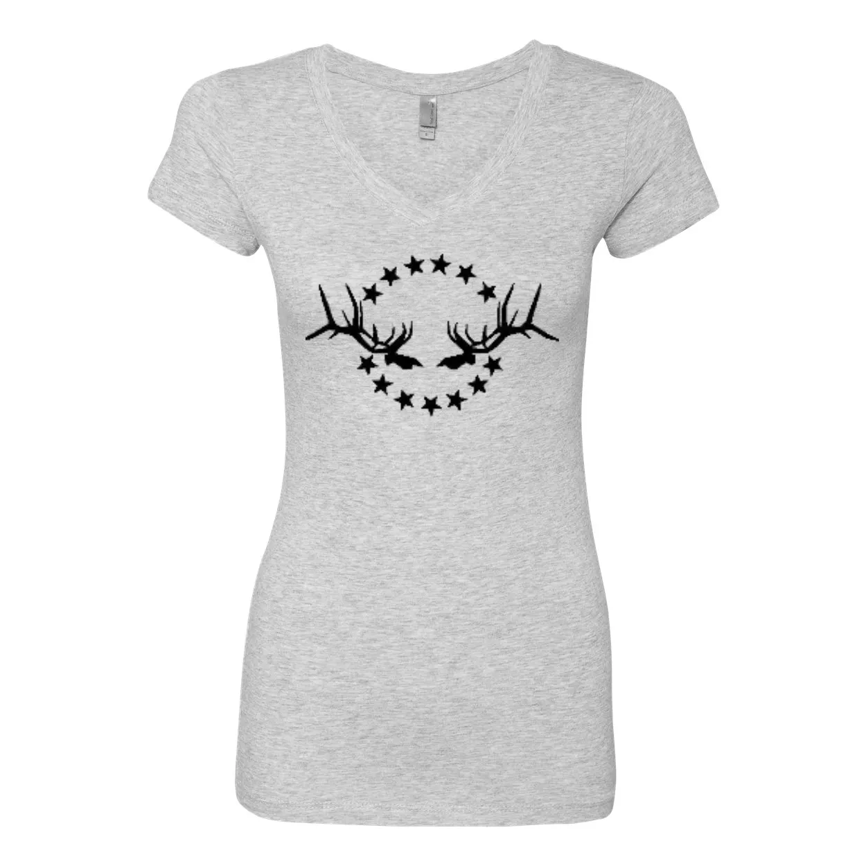 Women's V-Neck T-Shirt: Simple Black Logo