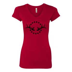 Women's V-Neck T-Shirt: Simple Black Logo